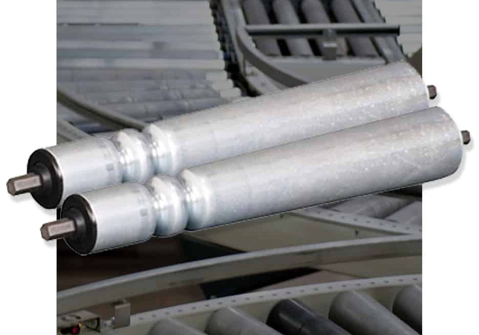 Grooved tapered rollers are used in motor-driven systems to keep the objects being conveyed in place as they go around curves. Woodsage has been producing high-quality tapered rollers for more than 40 years.